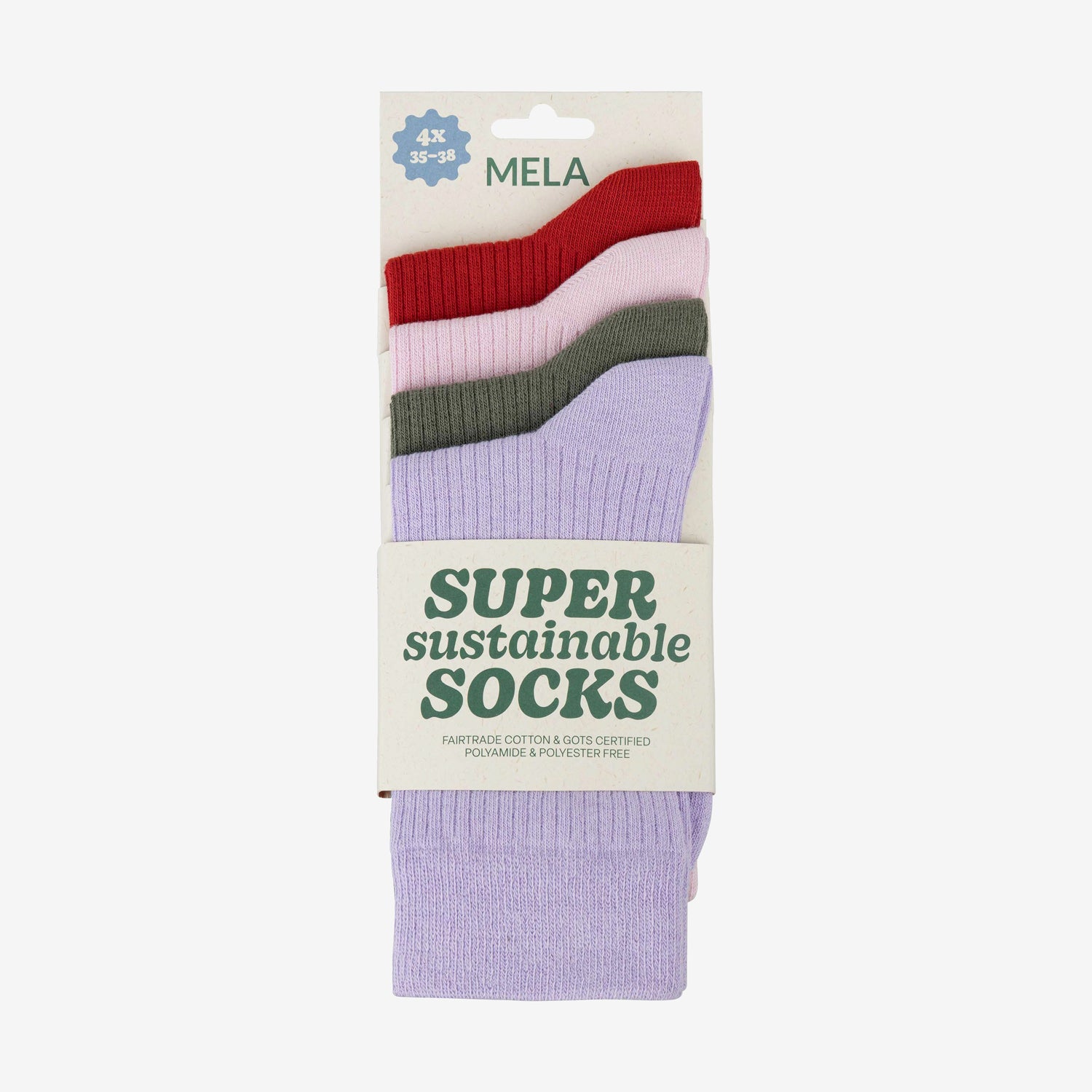 4-pack Ribbed Socks Spring Blossom Mix