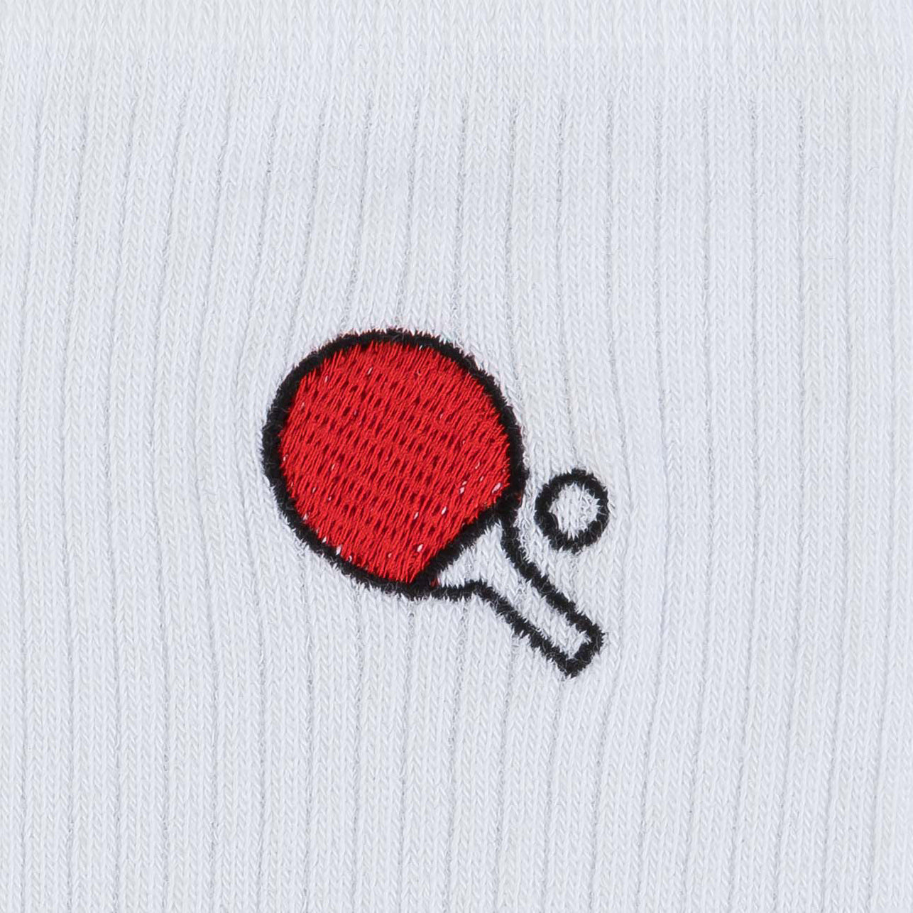 1-pack Ribbed Socks Embroidery Pingpong