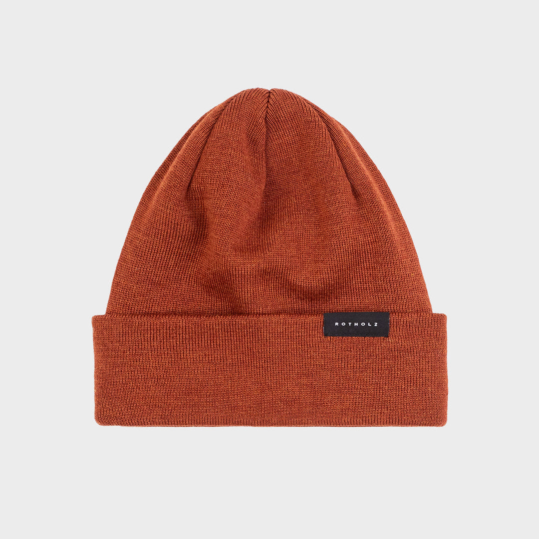 Merino Classic Fine Knit Beanie Rust - ROTHOLZ