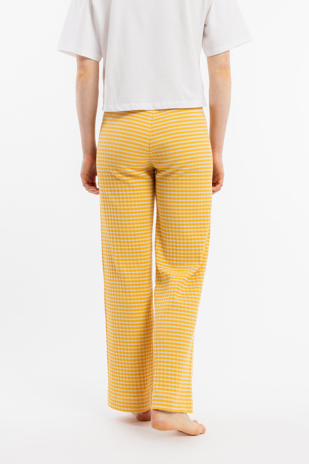 Ribbed Lounge Pants Sad Yellow Stripe - ROTHOLZ