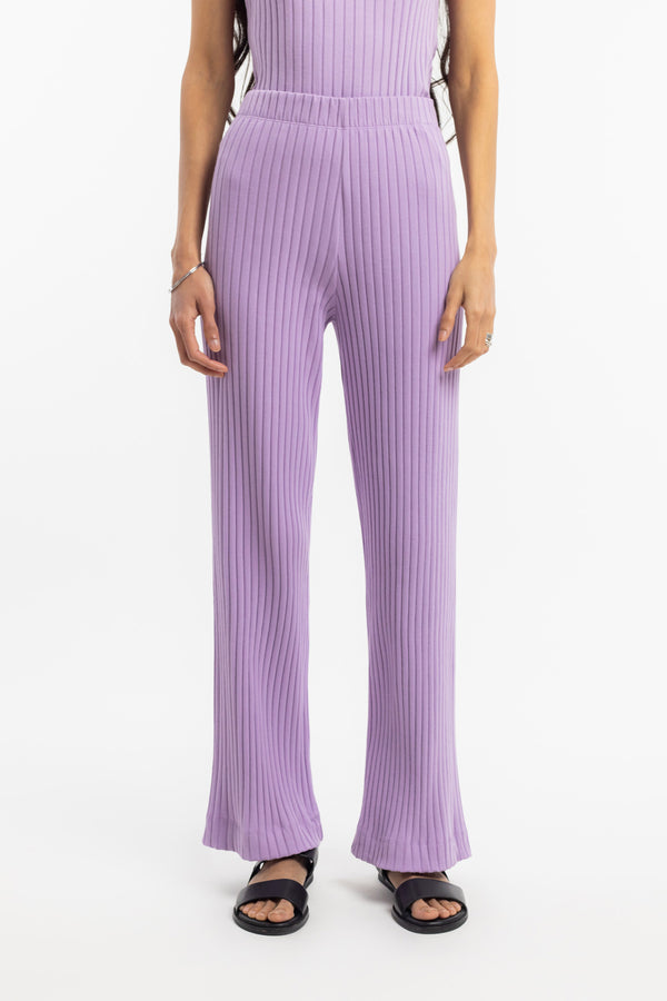Ribbed Lounge Pants Washed Lavender - ROTHOLZ