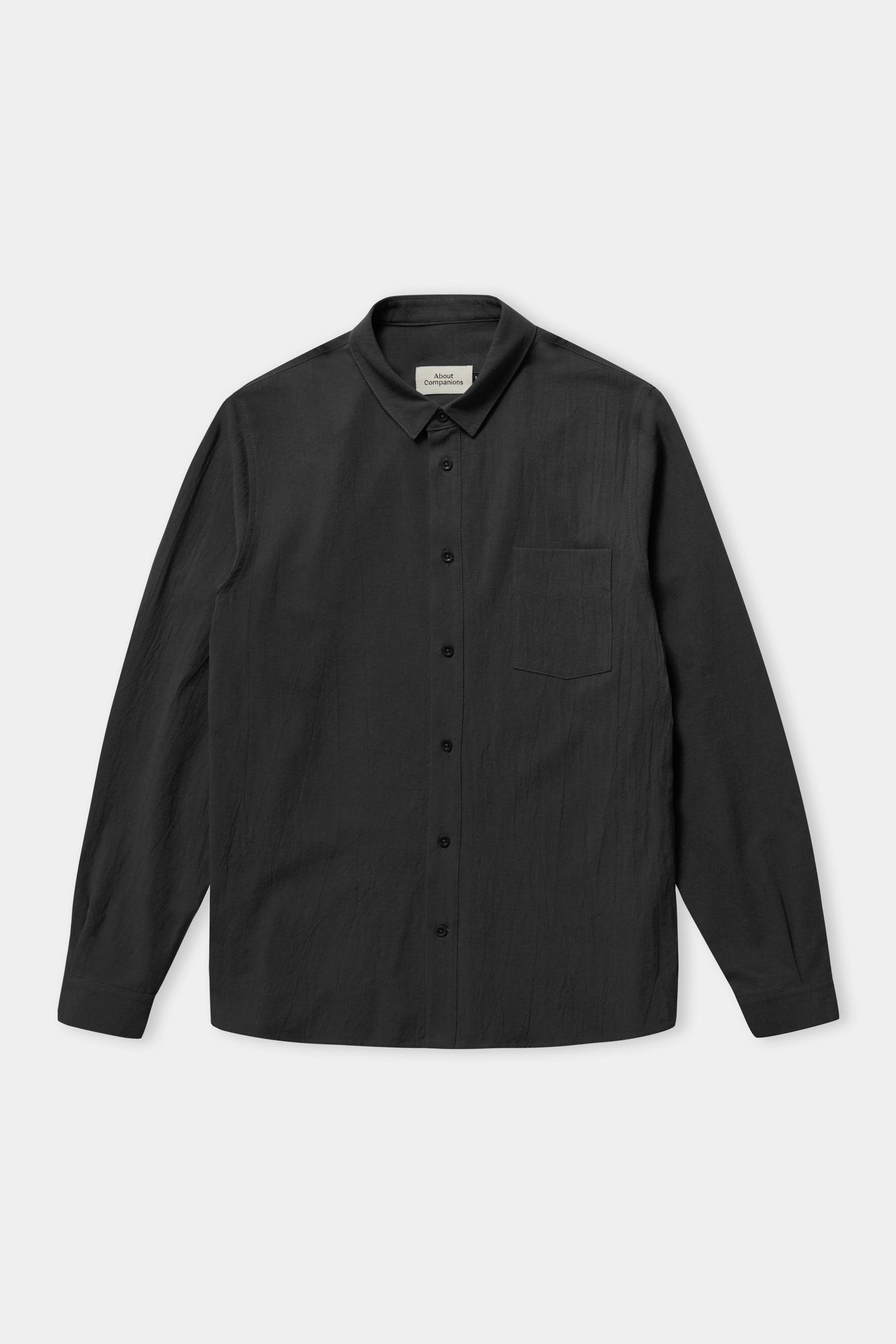 Simon Eco-Crinkle Shirt Black