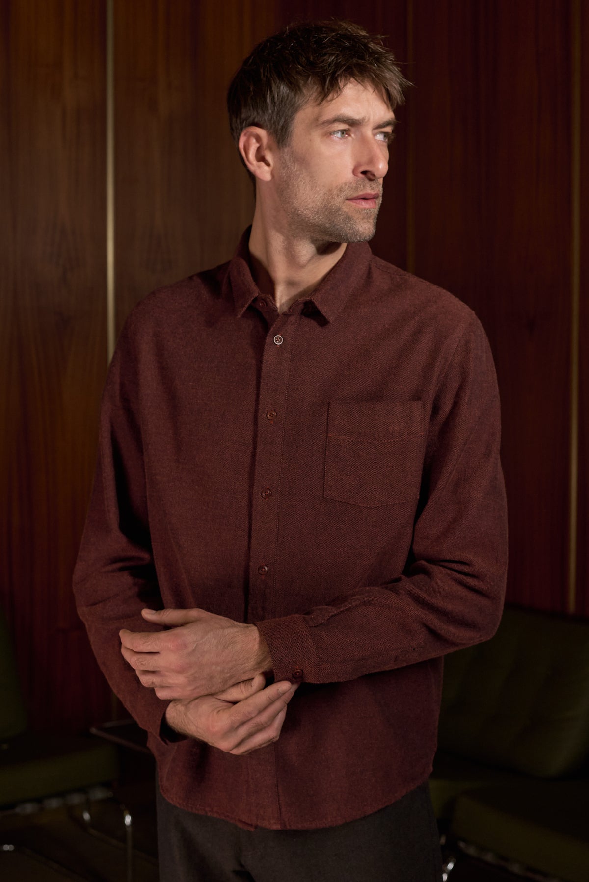 Simon Eco Flannel Shirt Brick