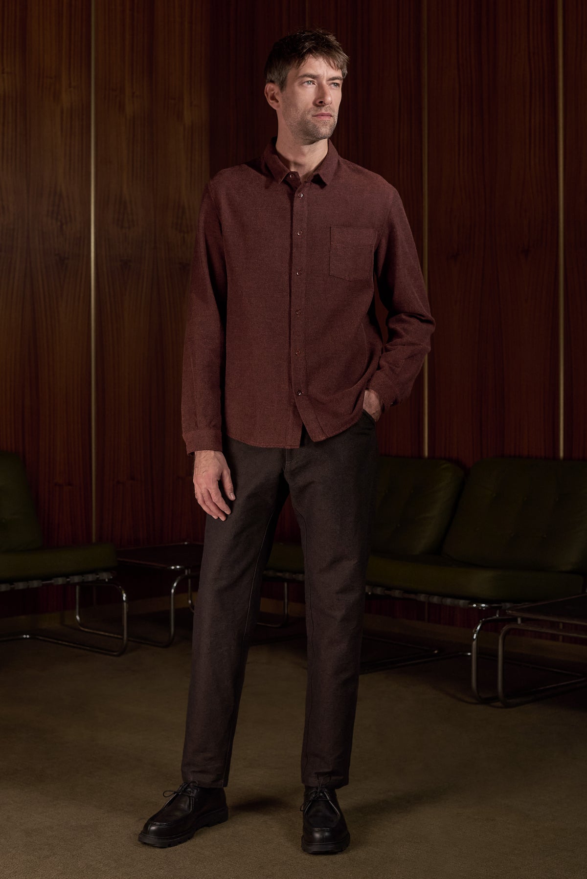 Simon Eco Flannel Shirt Brick