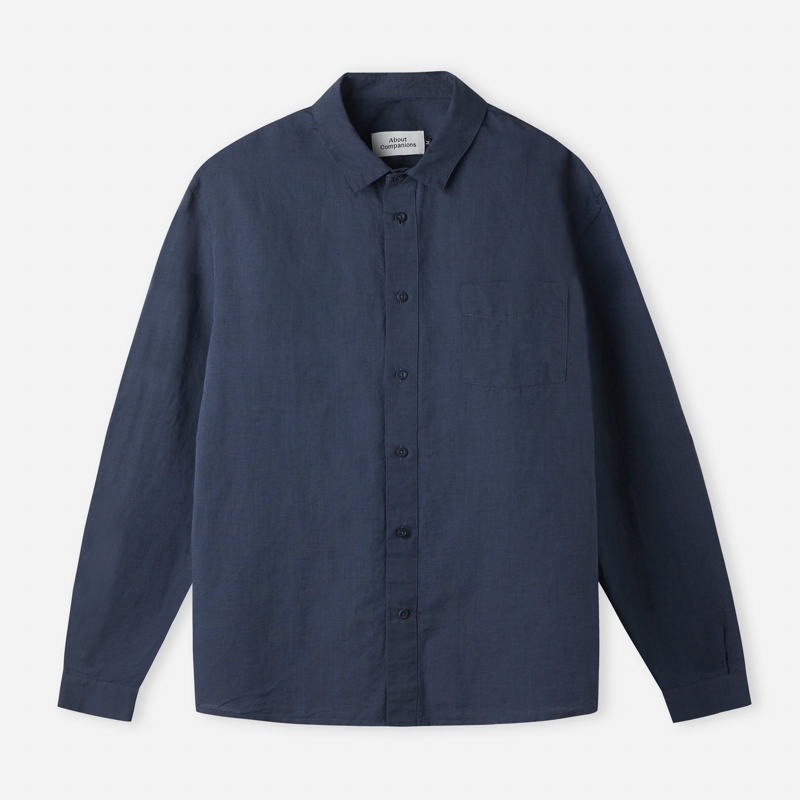 Simon Linen & Organic Cotton Shirt Cold Navy