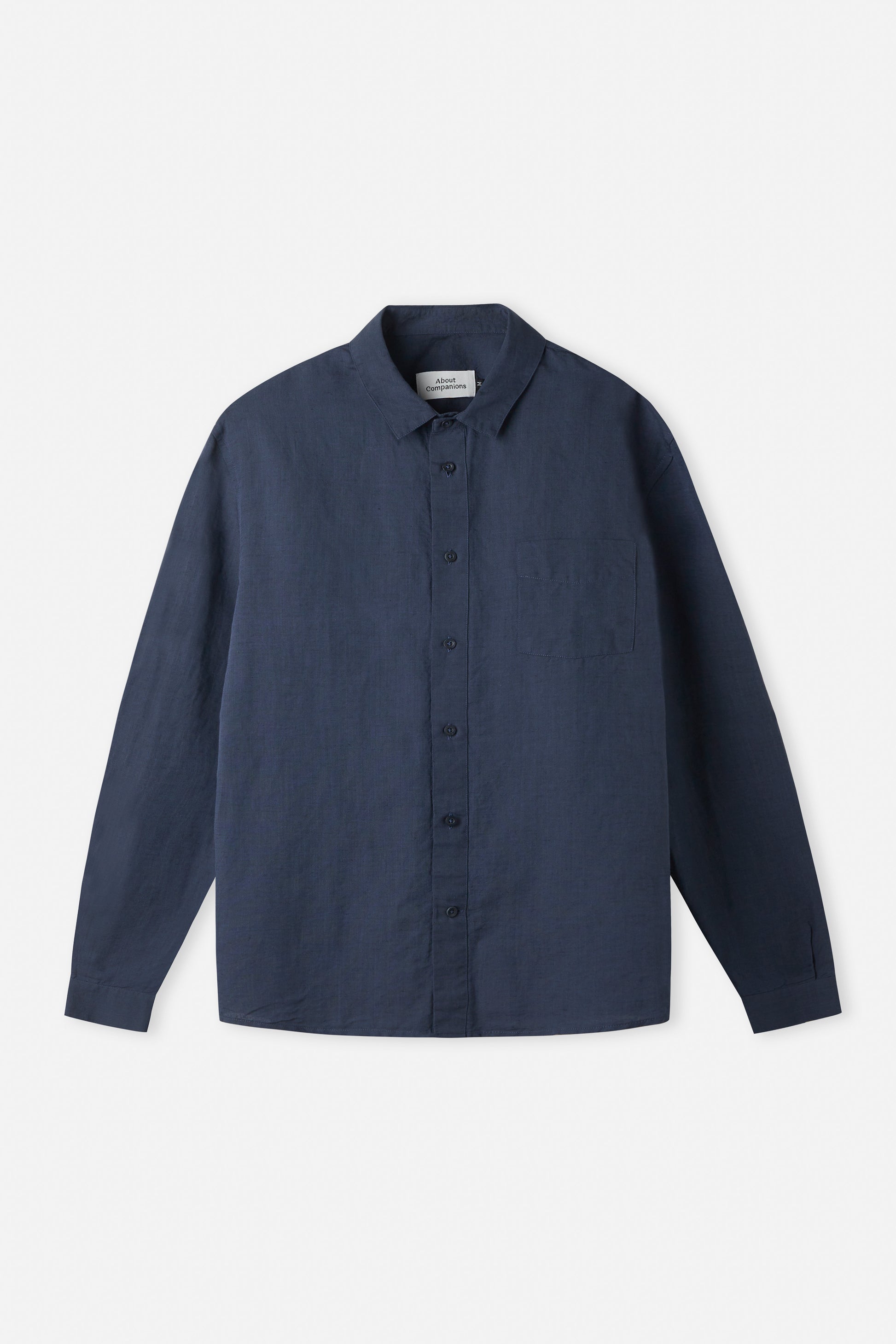 Simon Linen & Organic Cotton Shirt Cold Navy