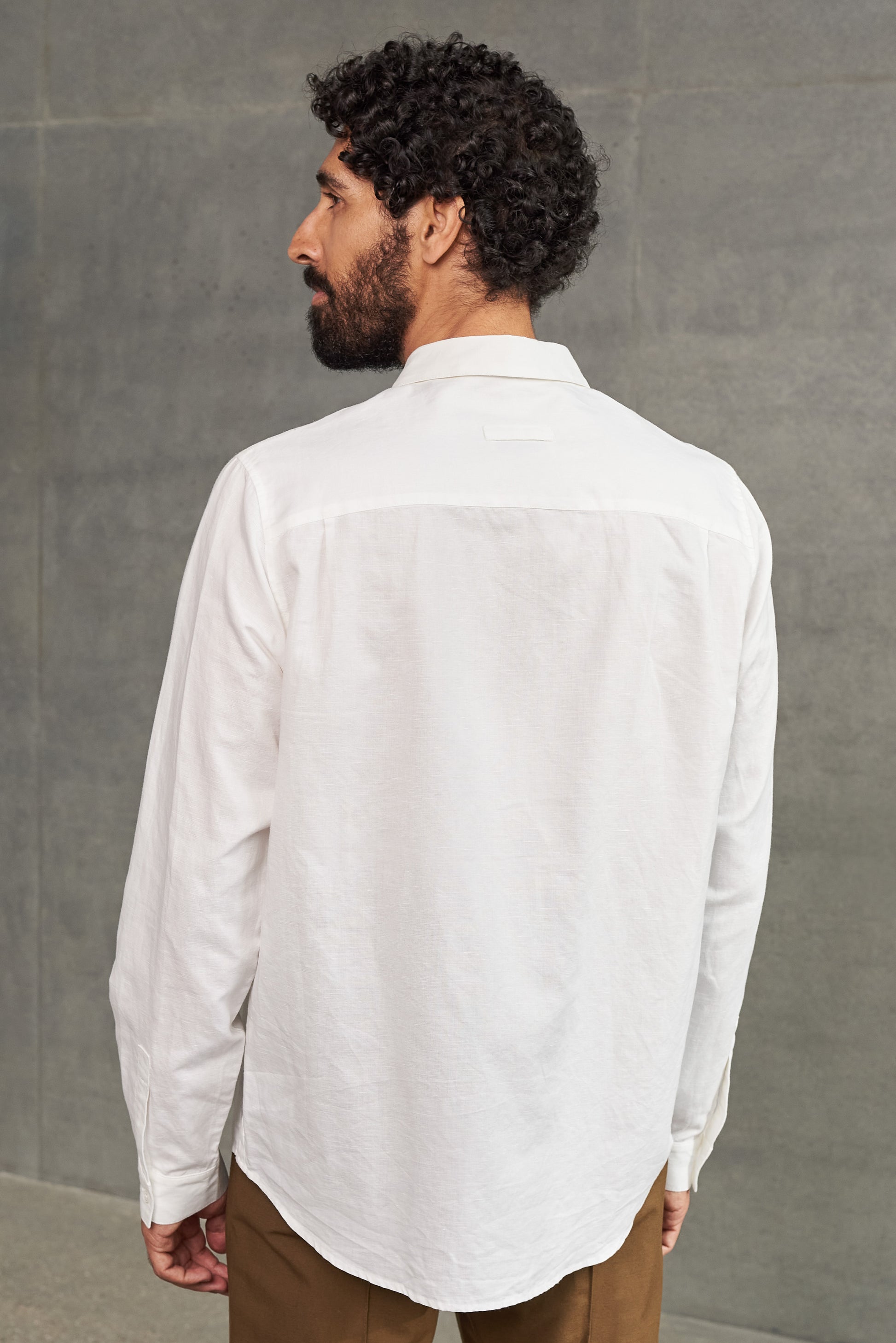 Simon Linen & Organic Cotton Shirt White
