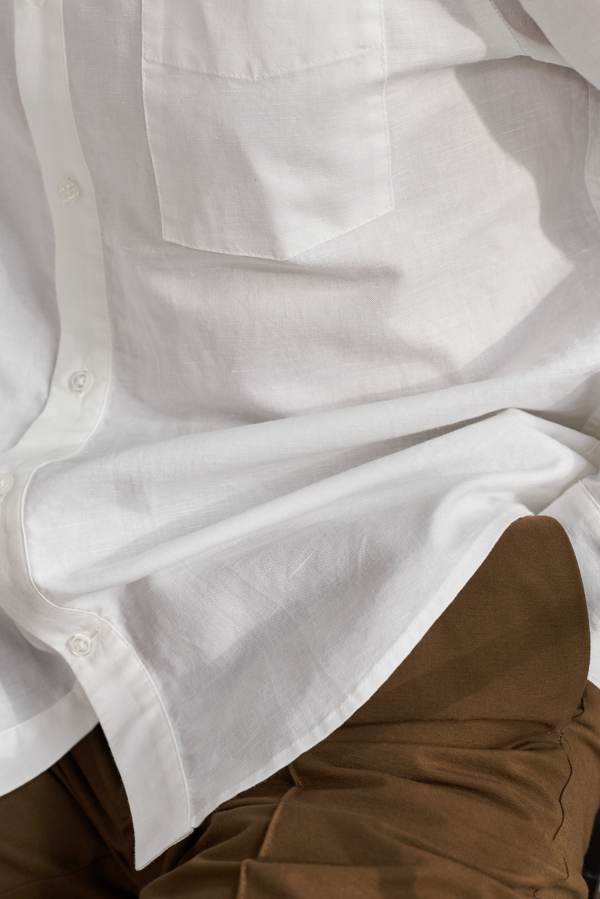 Simon Linen & Organic Cotton Shirt White