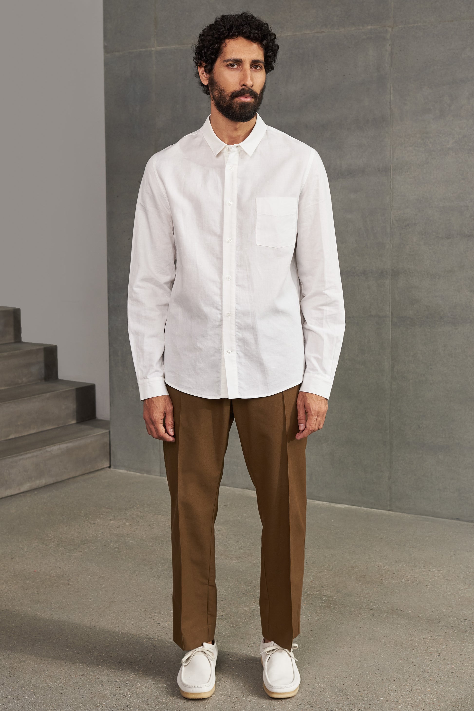 Simon Linen & Organic Cotton Shirt White