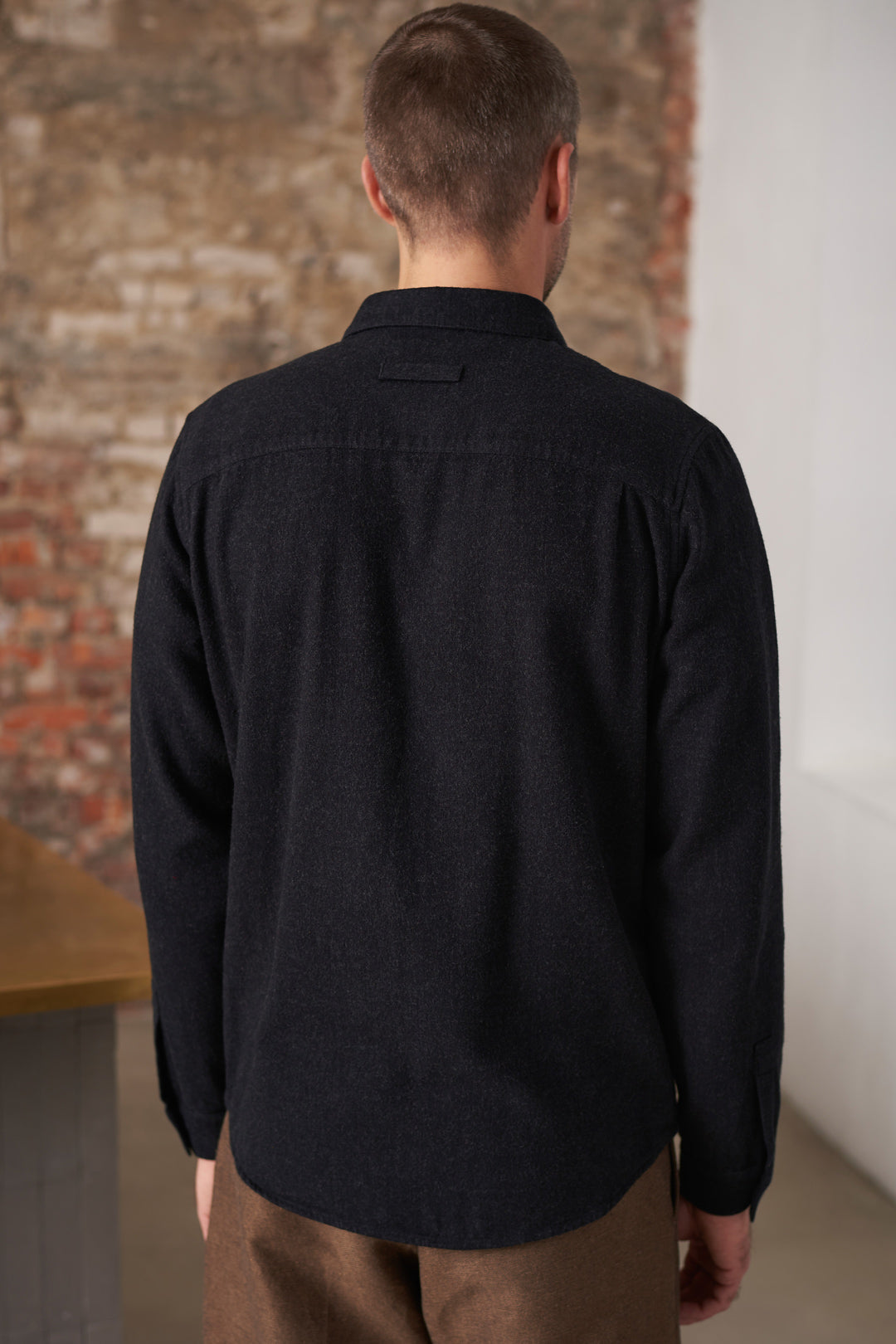 Simon Flannel Shirt Black Melange