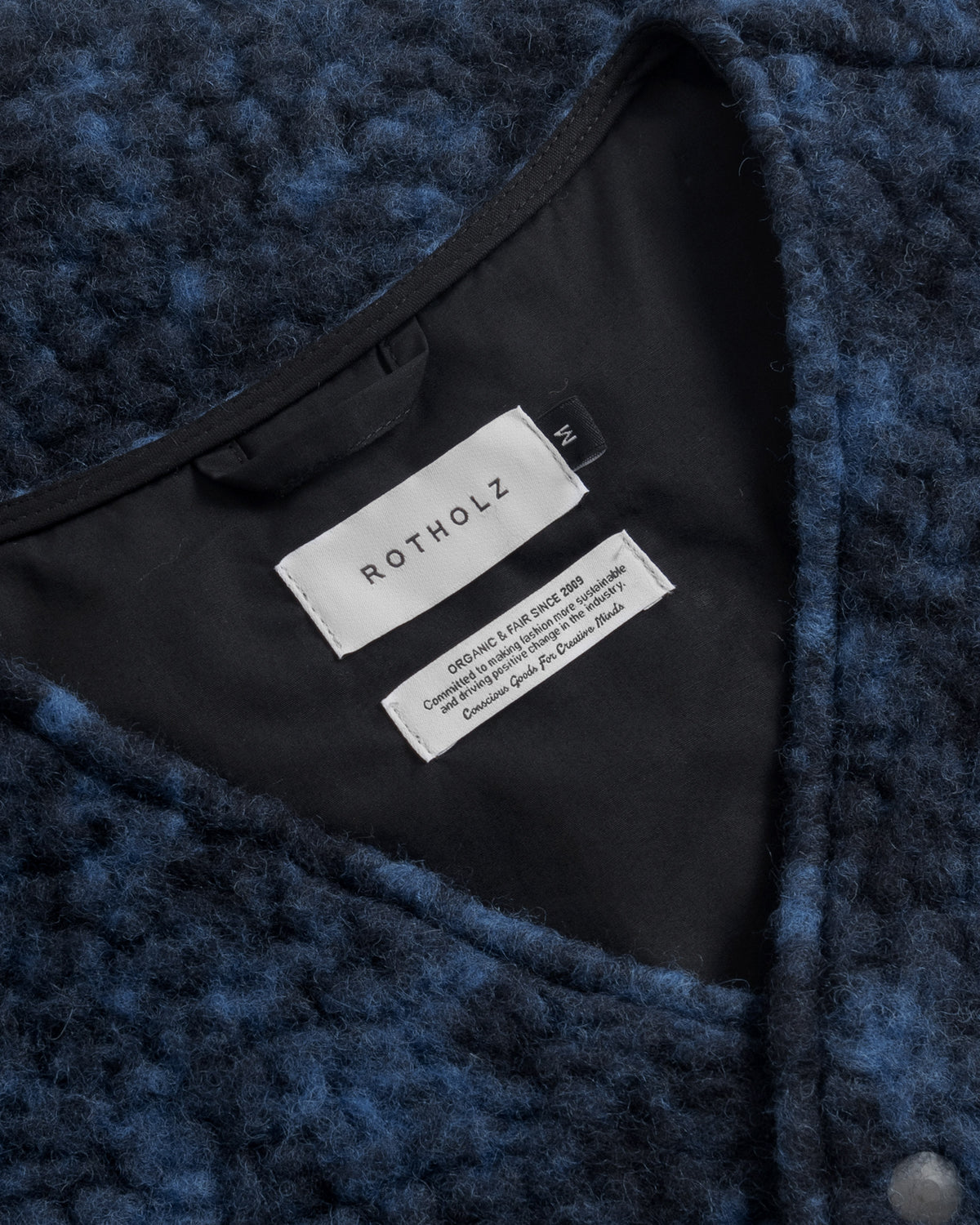 Sherpa Vest Organic Wool Blue Marled