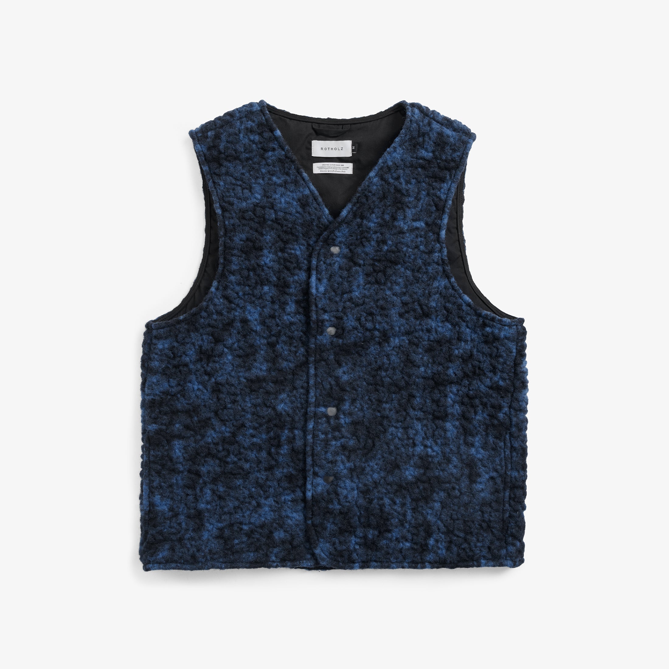 Sherpa Vest Organic Wool Blue Marled