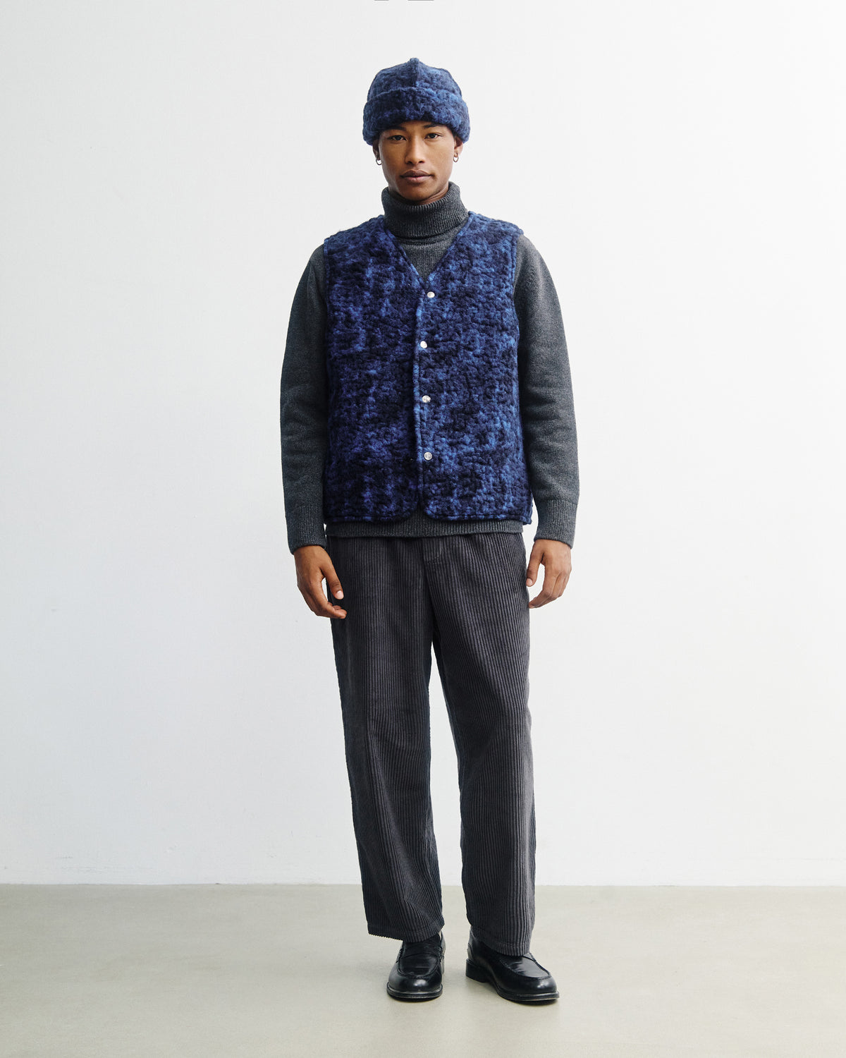 Sherpa Vest Organic Wool Blue Marled