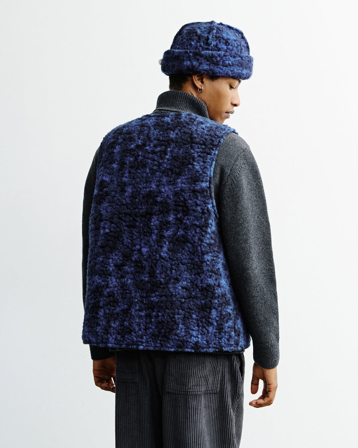 Sherpa Vest Organic Wool Blue Marled