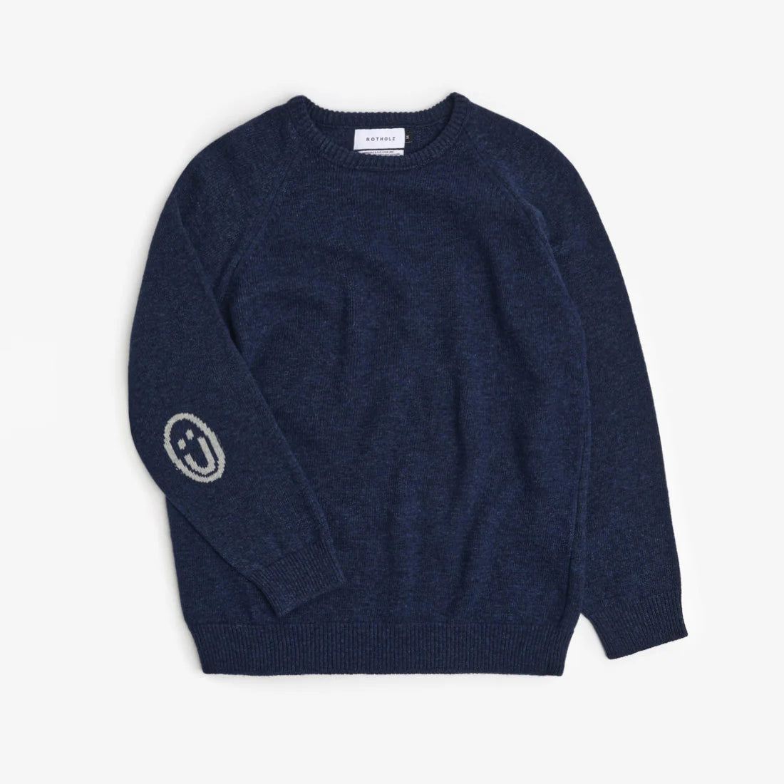 Smiling Wool Knit Unisex Blue Melange