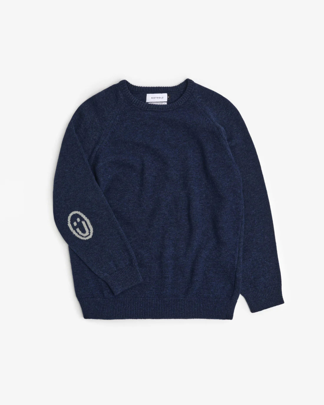 Smiling Wool Knit Unisex Blue Melange