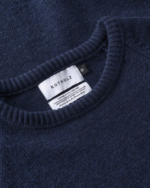 Smiling Wool Knit Unisex Blue Melange