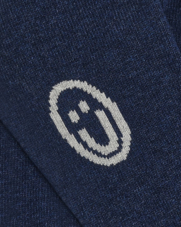 Smiling Wool Knit Unisex Blue Melange