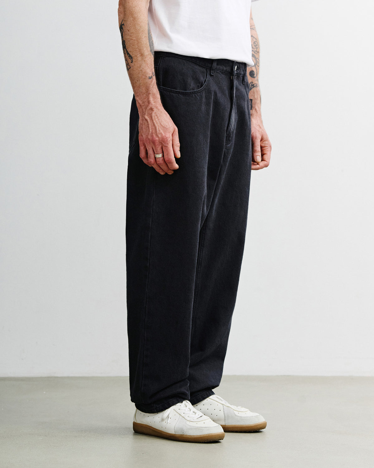 Straight Leg Jeans Herr Organic Cotton Washed Black