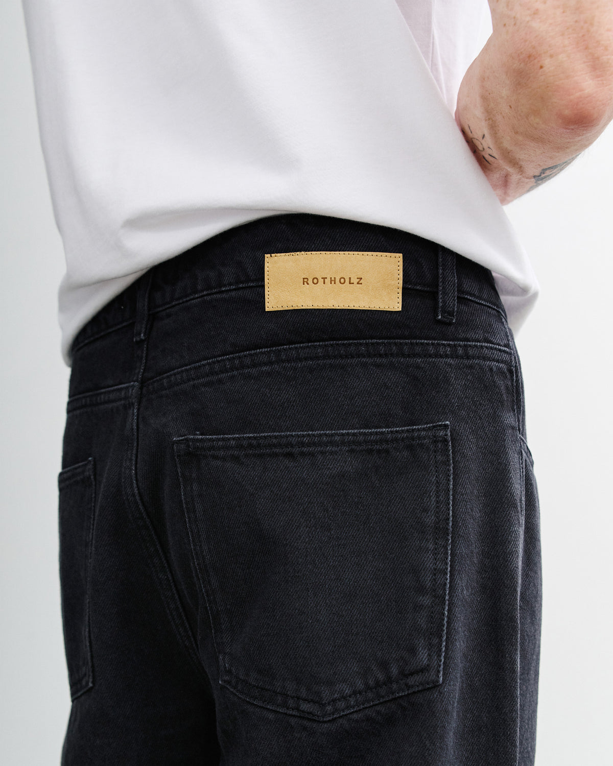Straight Leg Jeans Herr Organic Cotton Washed Black