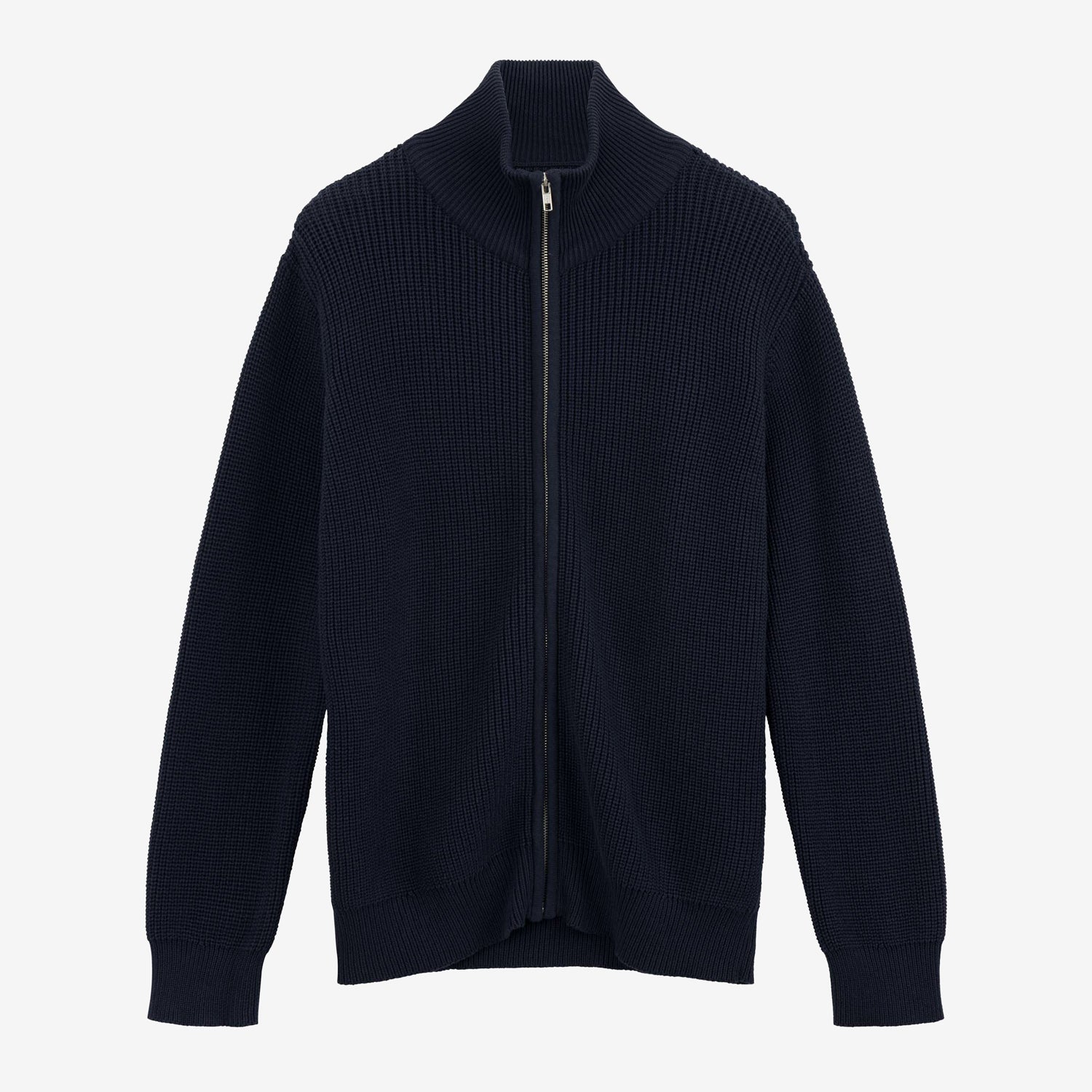 Ribbstickad Zip-tröja Taksh Navy