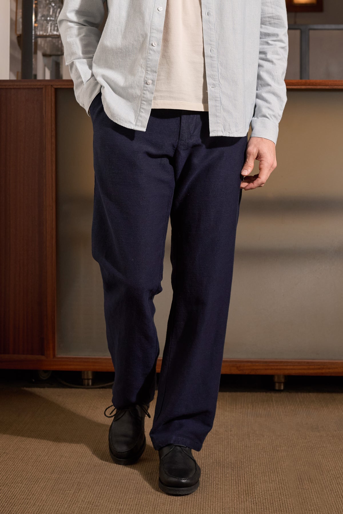 Waban Winter Linen Trousers Navy
