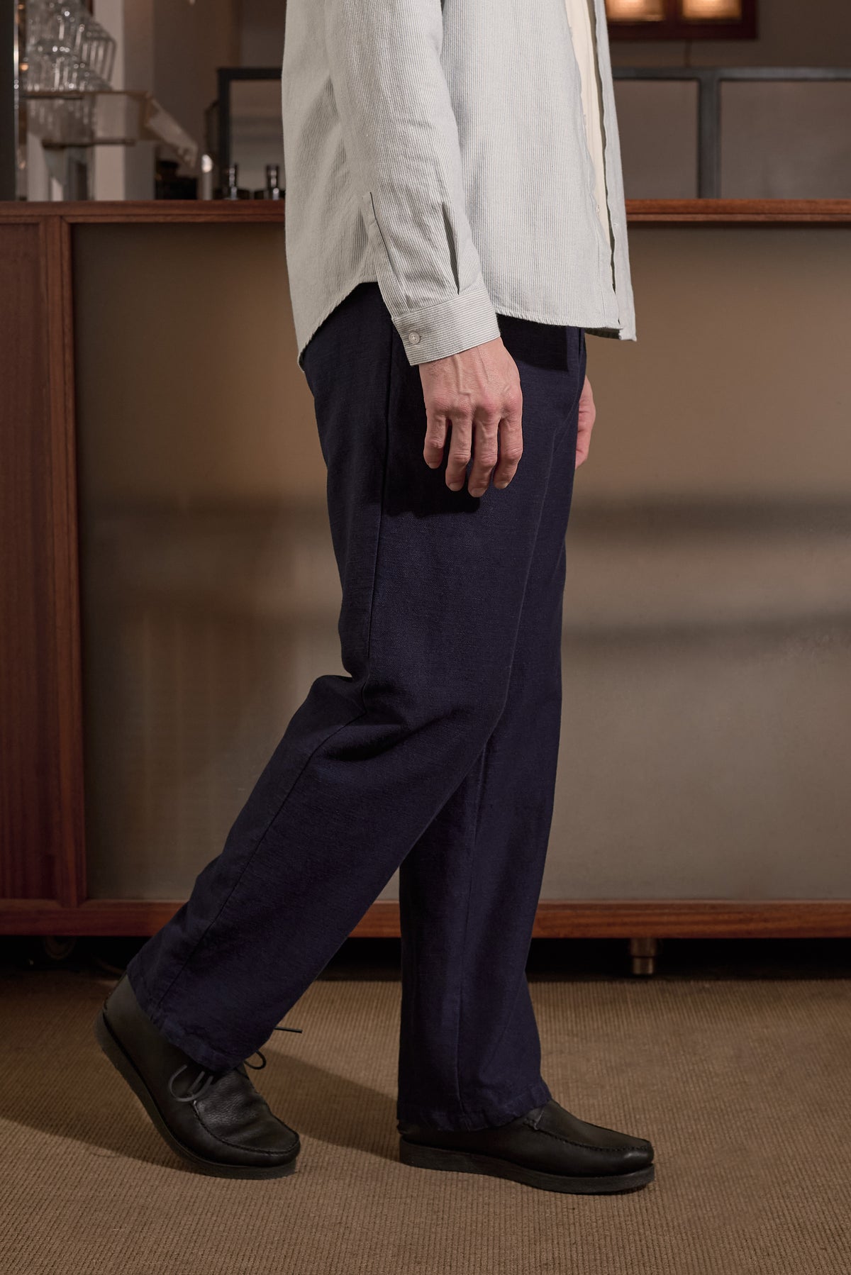 Waban Winter Linen Trousers Navy