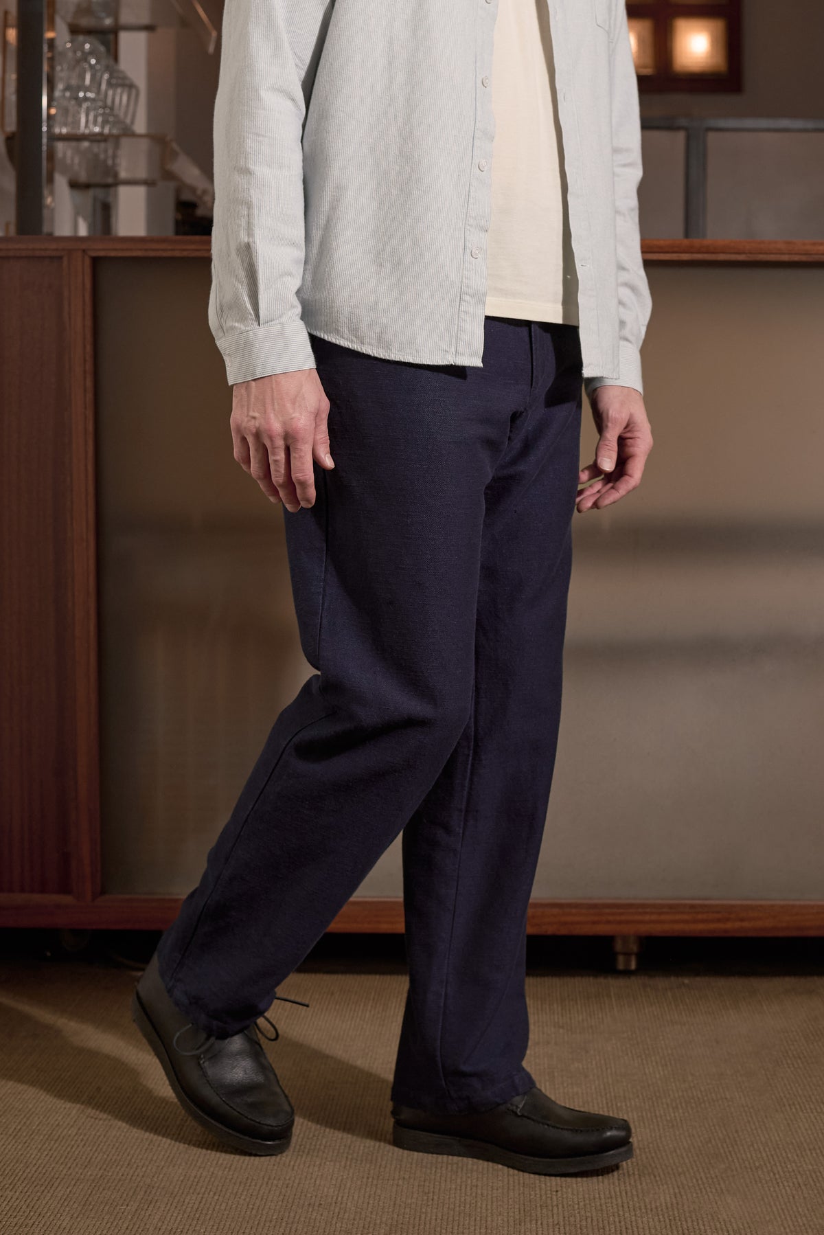 Waban Winter Linen Trousers Navy