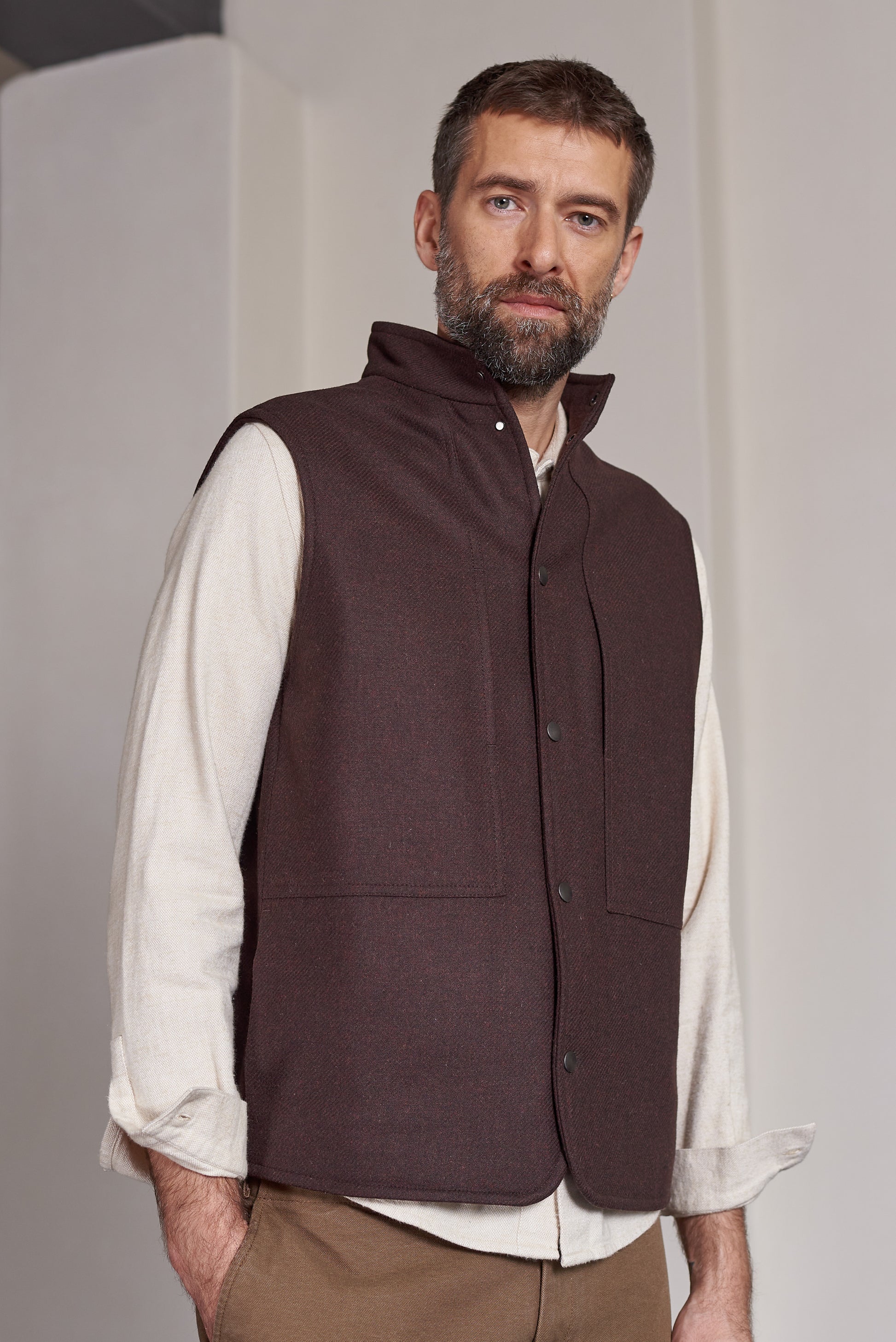 Wendel Lambswool Vest Marron