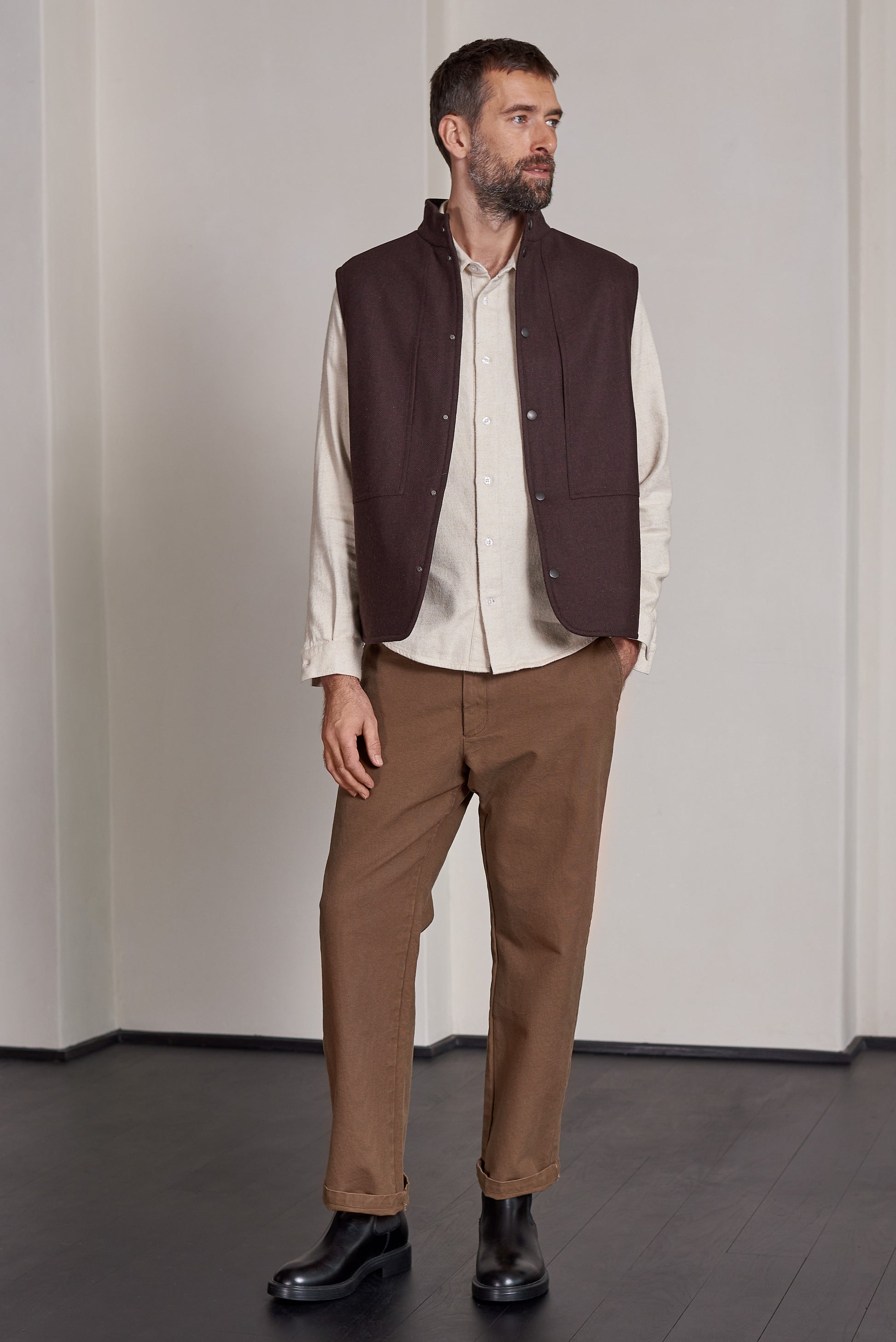 Wendel Lambswool Vest Marron