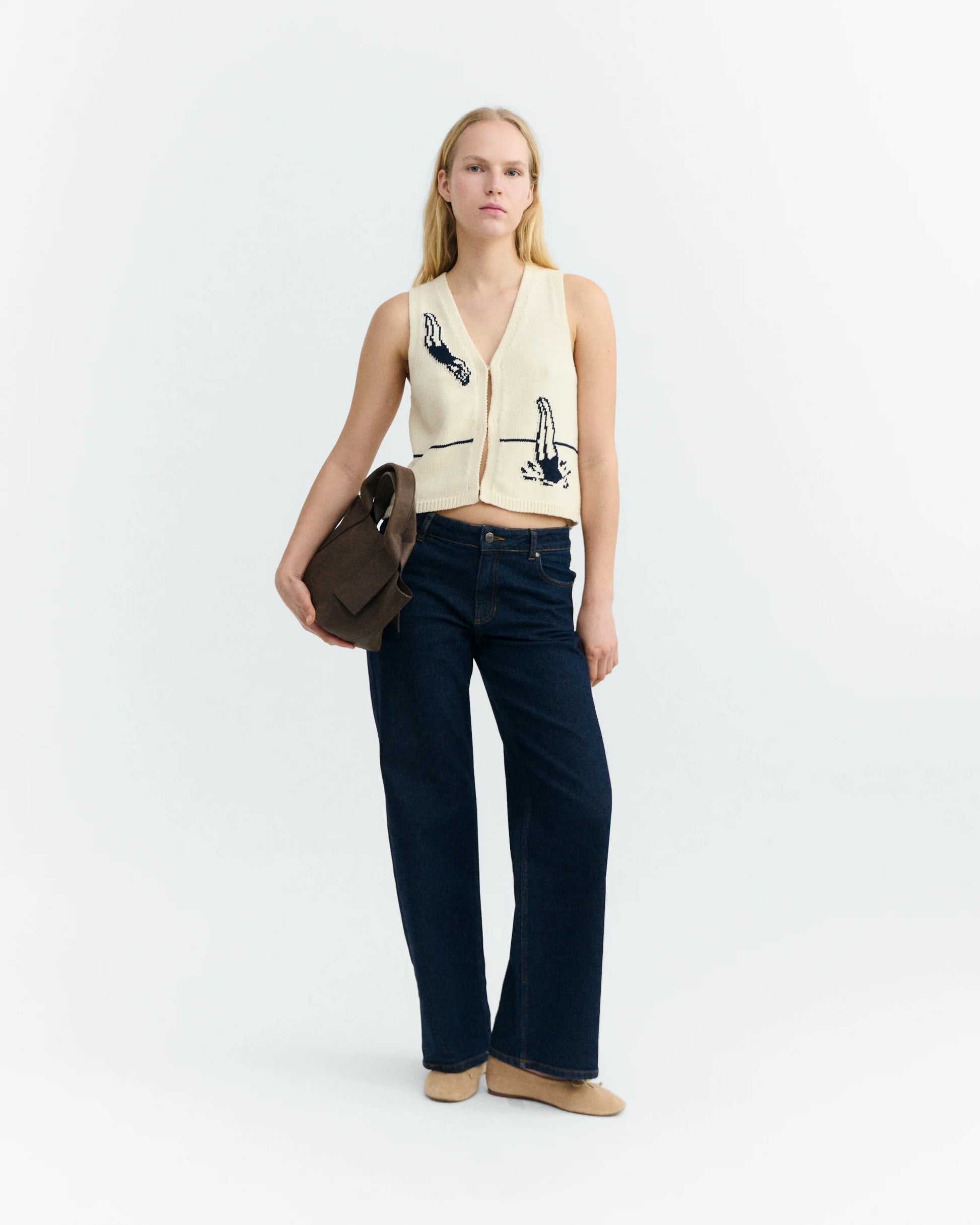 Swimmers Ecru Robbie Knitted Vest