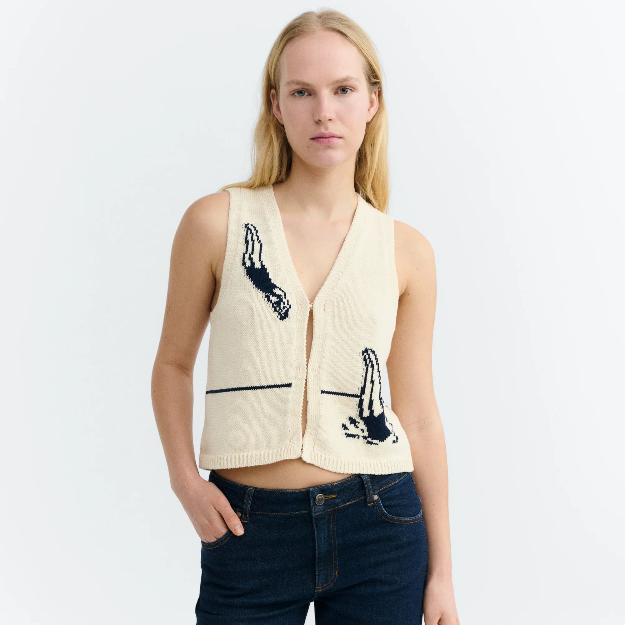 Swimmers Ecru Robbie Knitted Vest