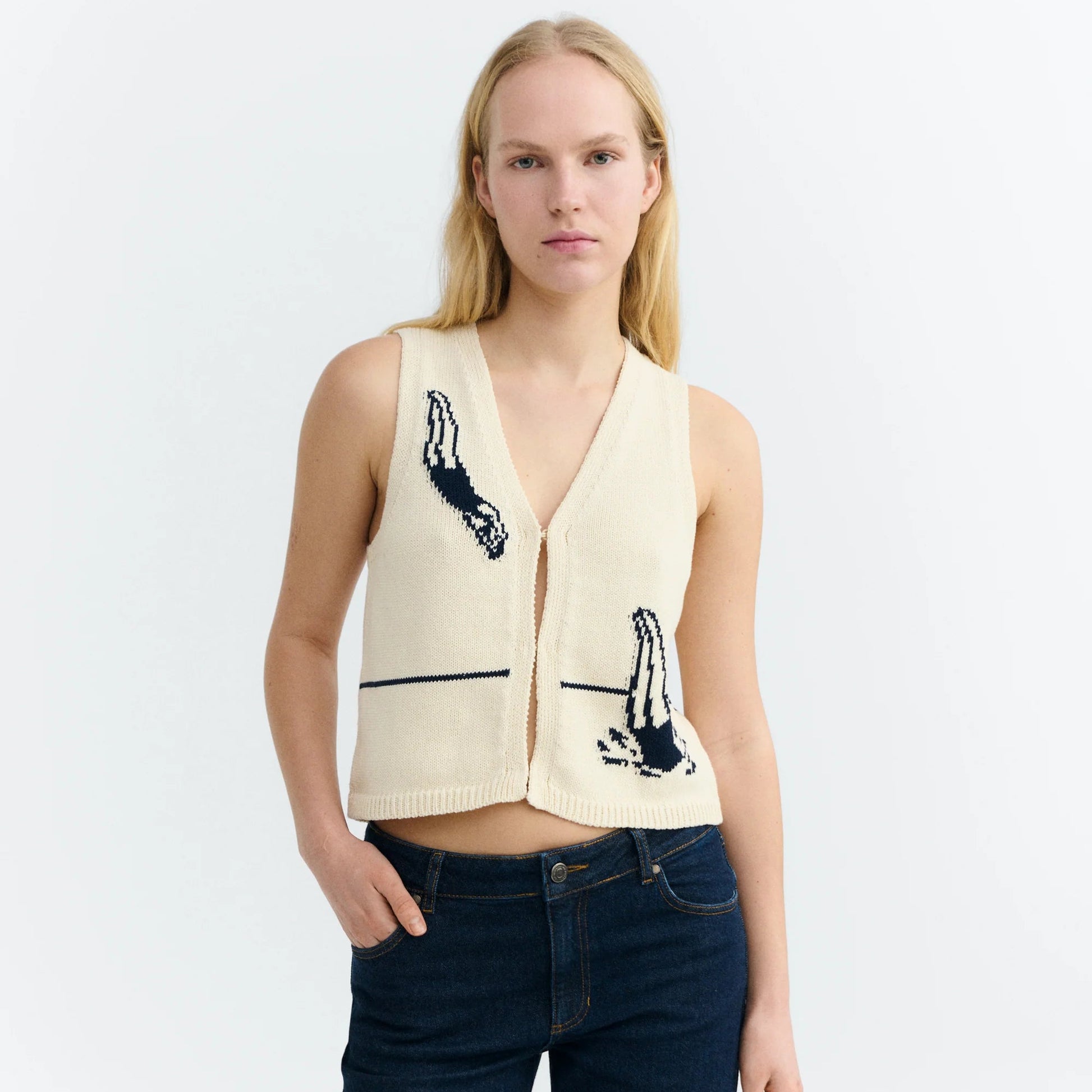 Swimmers Ecru Robbie Knitted Vest