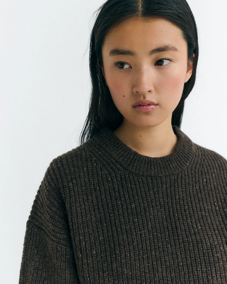 Carmen Knitted Wool Sweater Brown