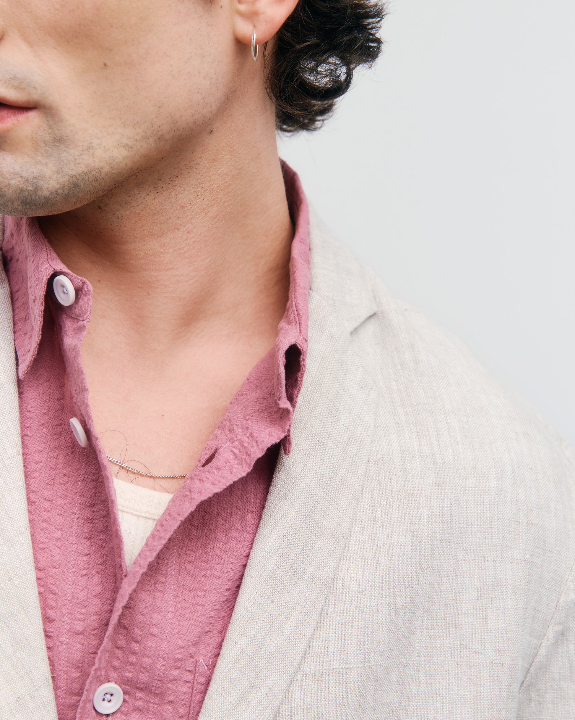 Workwear Linen Blazer Natural White