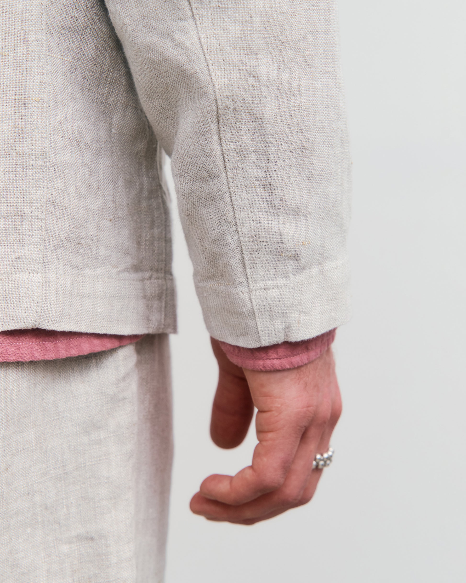 Workwear Linen Blazer Natural White