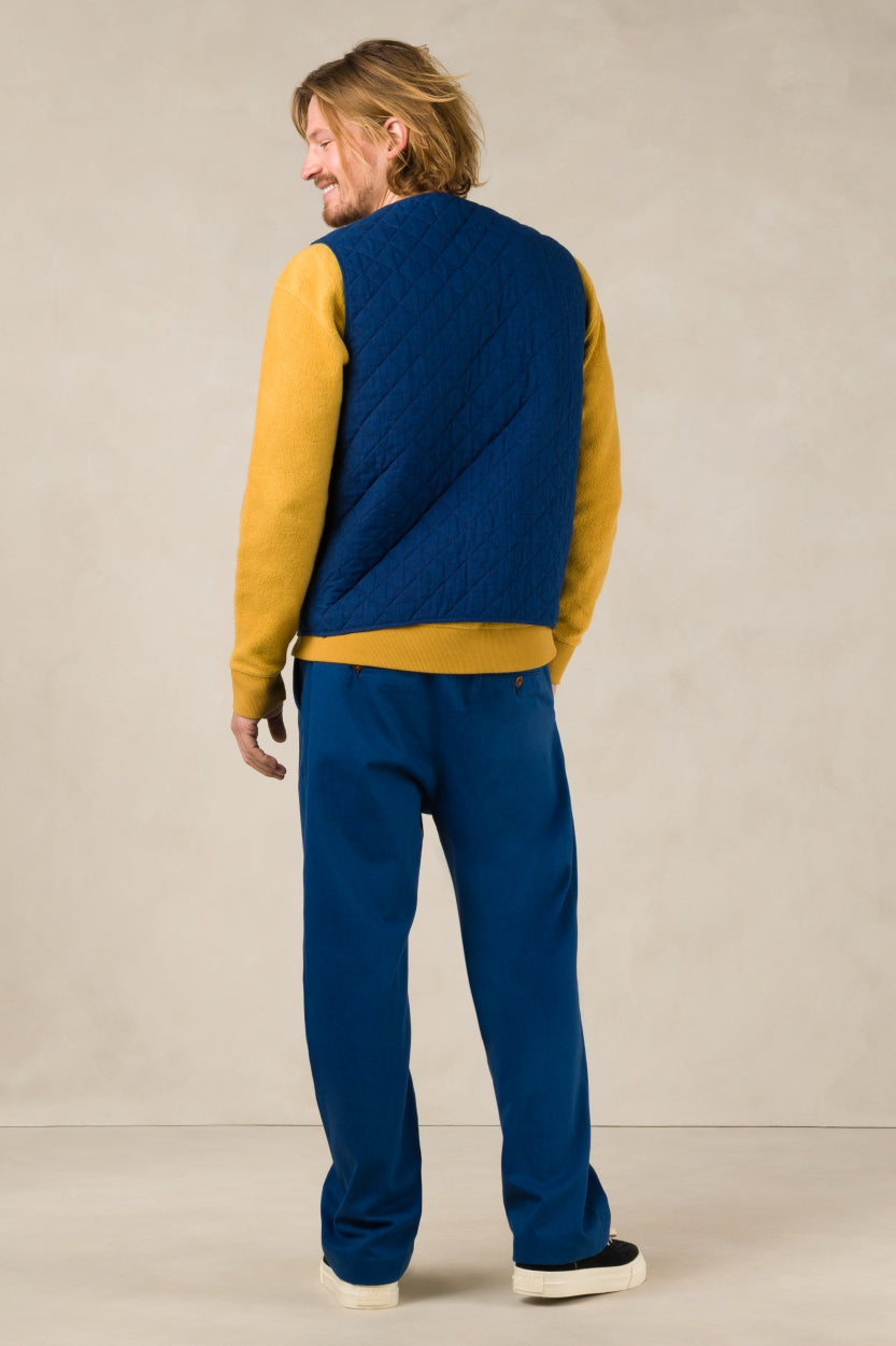 Abbas Vest Quilt Solid Indigo - KINGS OF INDIGO