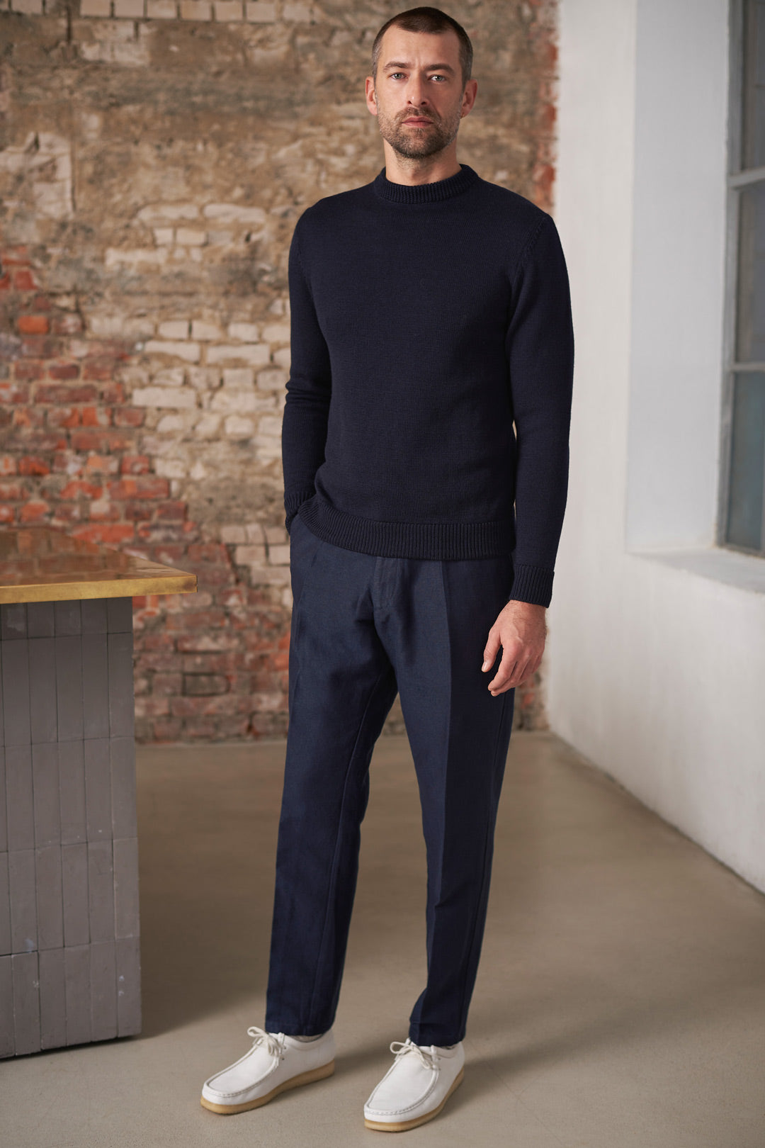 Jostha Winter Linen Trousers Navy - ABOUT COMPANIONS