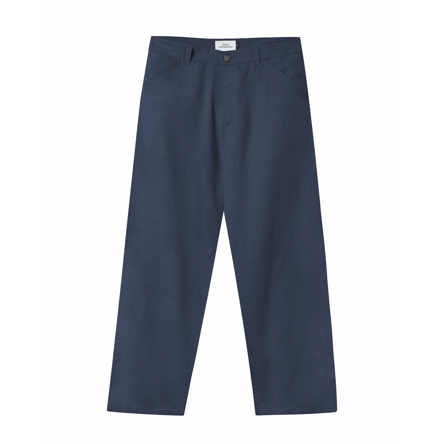 Carlo Linen & Organic Cotton Trousers Cold Navy