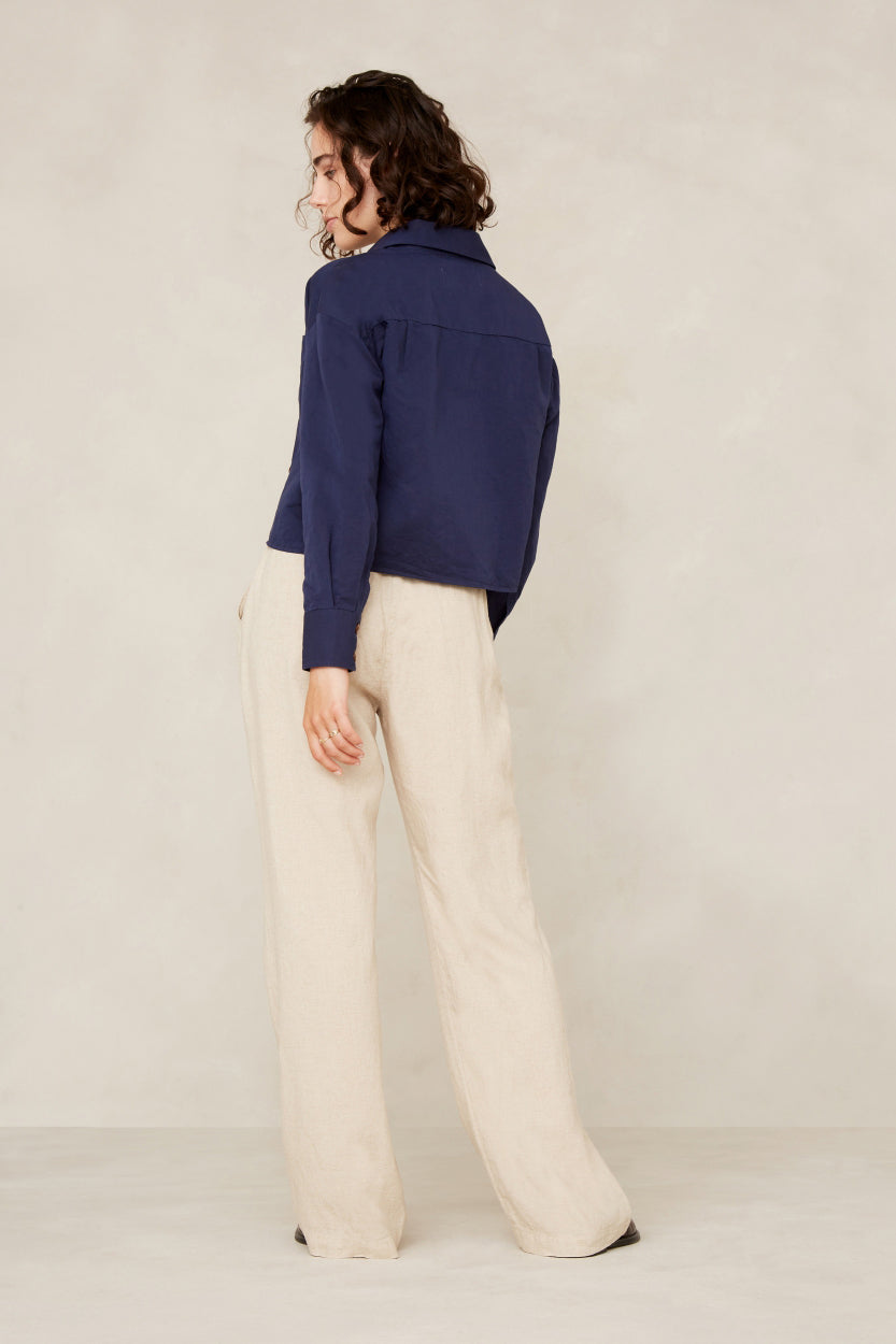 Noriko Linen Tencel Pants - KINGS OF INDIGO