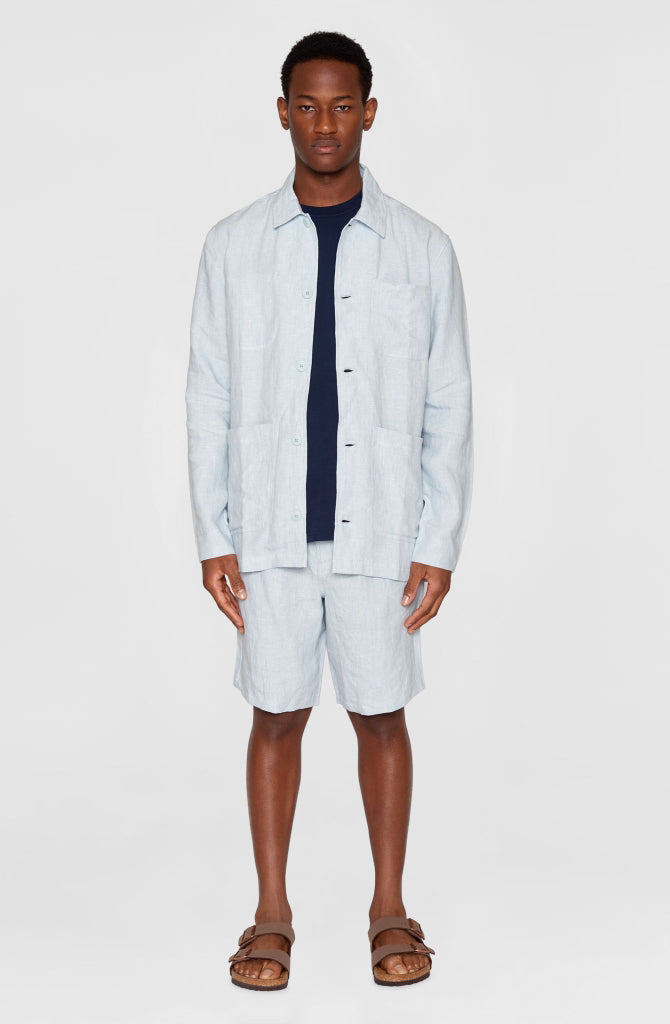 Linen Overshirt Dusk Blue - KNOWLEDGE COTTON APPAREL