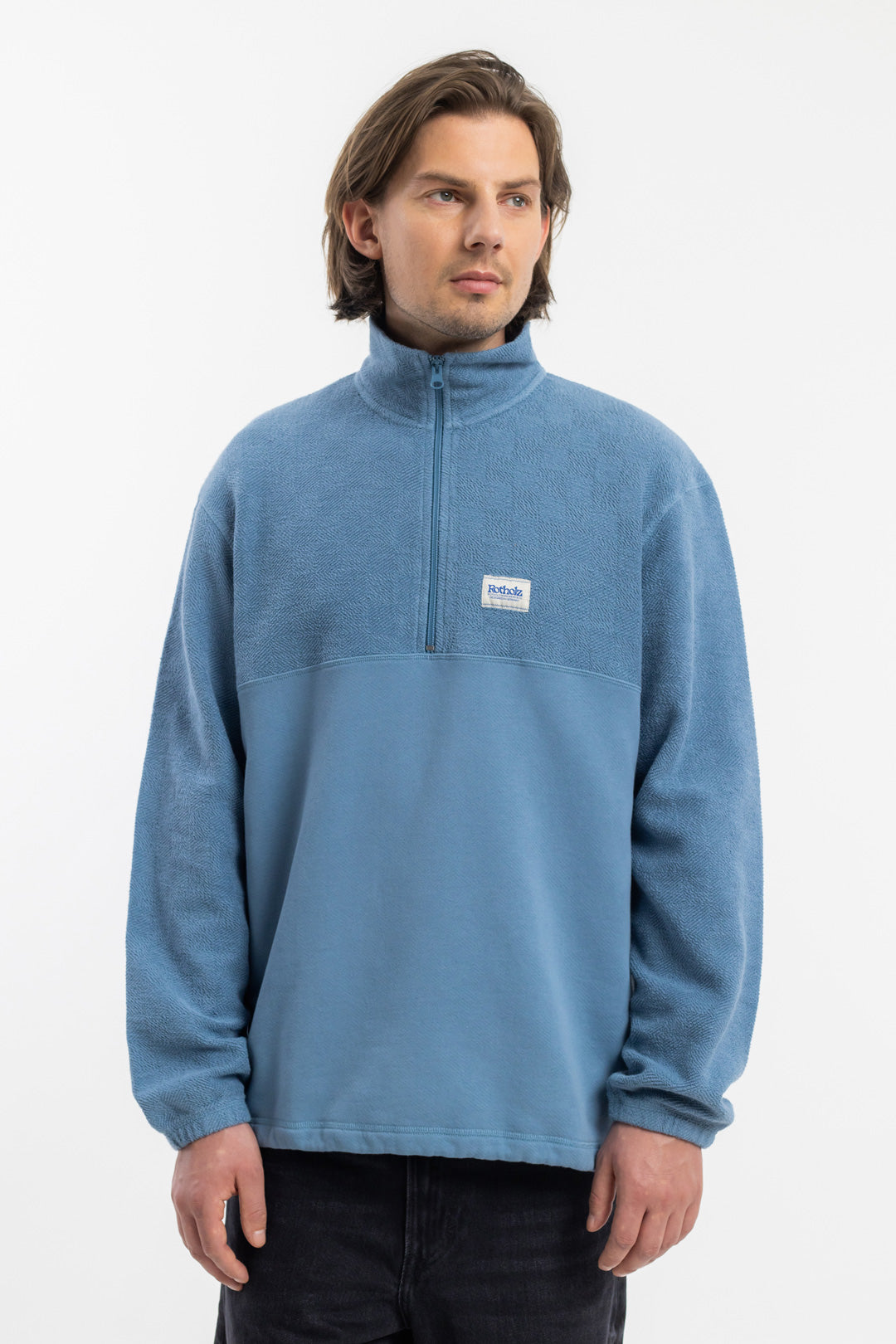 Divided Sweatshirt Stone Blue - ROTHOLZ