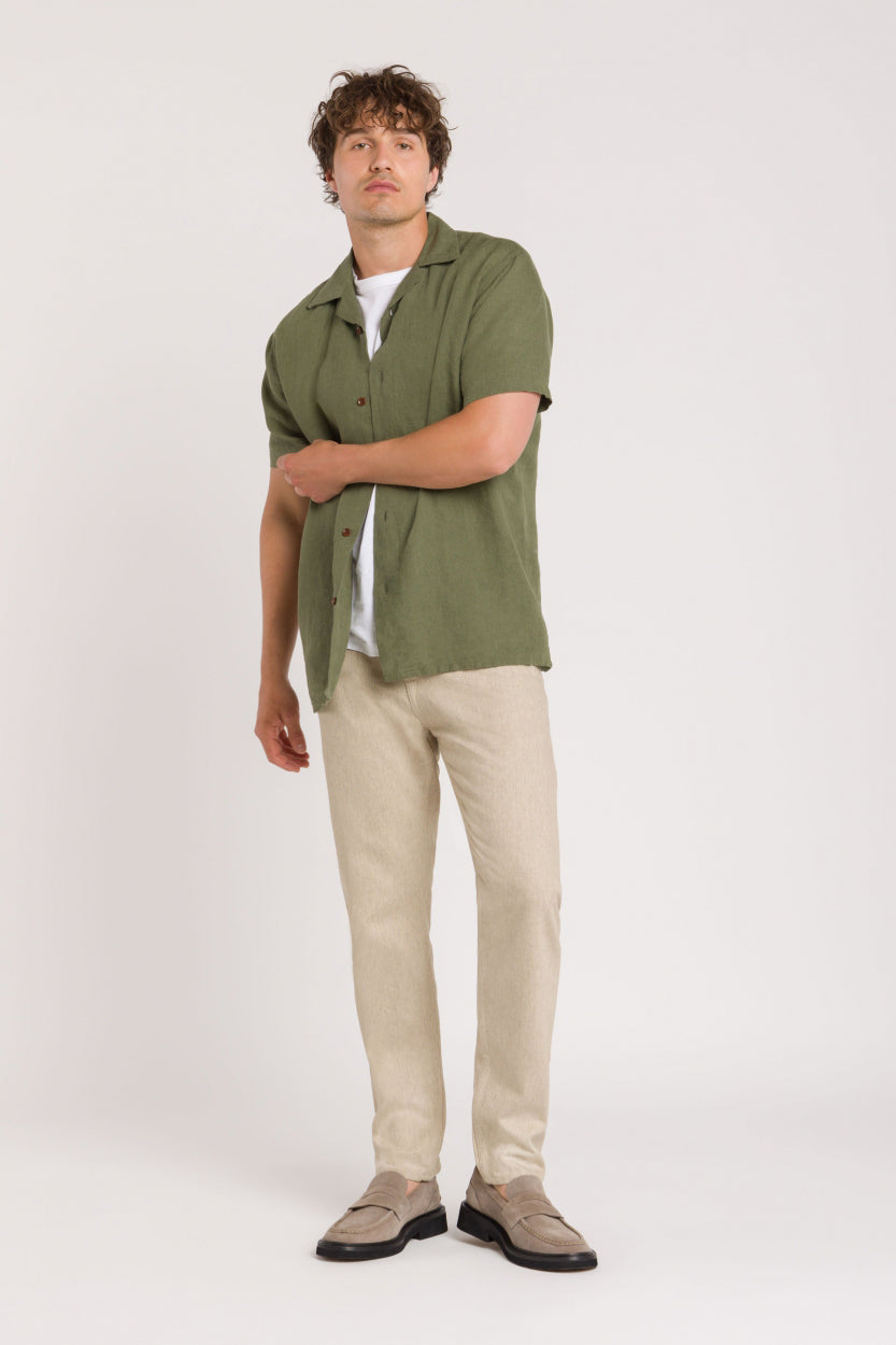 Balder Four Leaf Clover Linen Shirt - KINGS OF INDIGO
