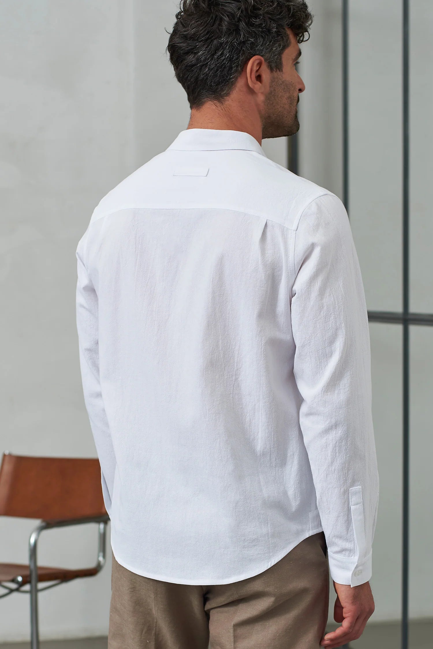 Simon Eco Crincle Shirt White