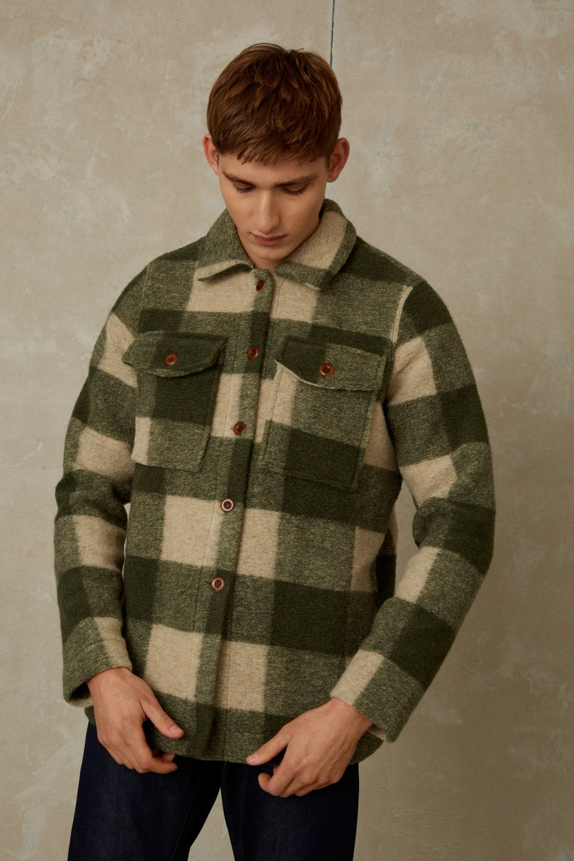 Kaiser Wool Forest Green Check - KINGS OF INDIGO