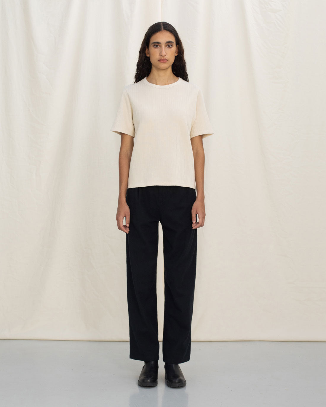 Heavy Ribbed T-shirt Soft Sand