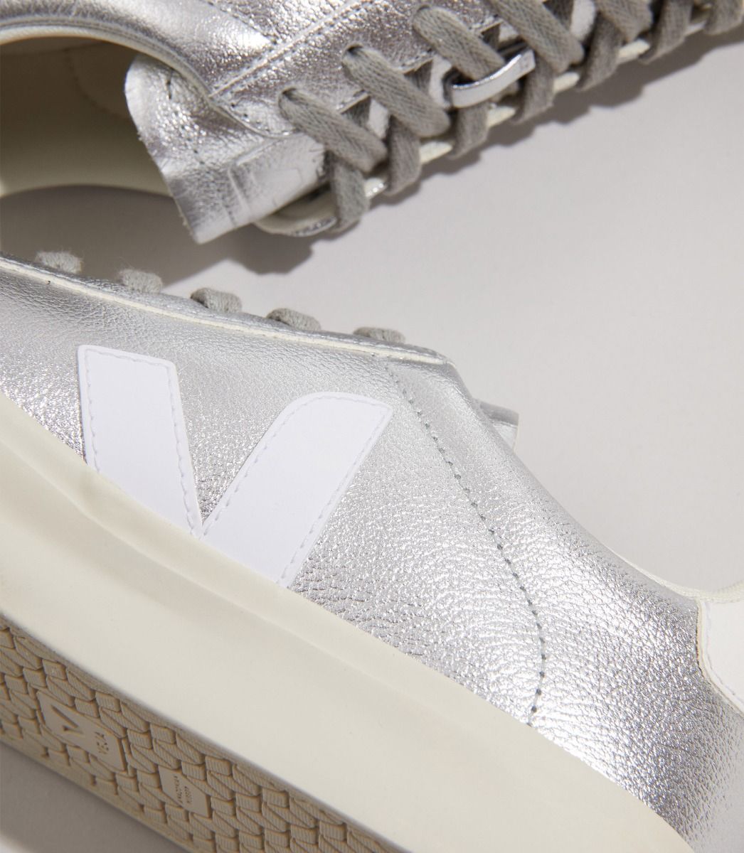Campo Chromefree Leather Silver White - Men´s - VEJA