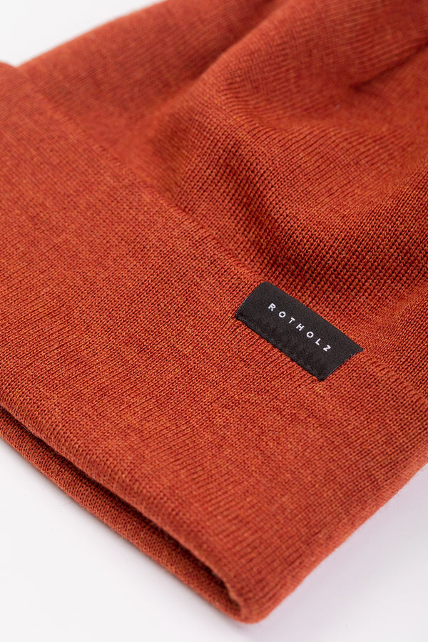 Merino Classic Fine Knit Beanie Rust - ROTHOLZ