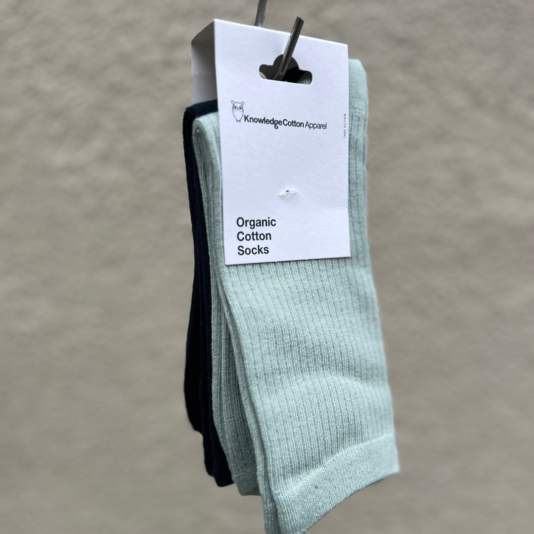 2-pack Ekologiska Strumpor Gray Mist - KNOWLEDGE COTTON APPAREL
