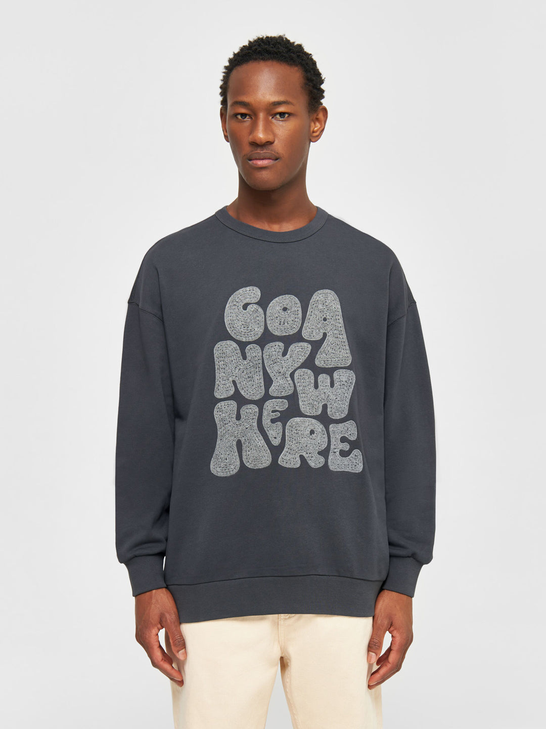 Go Anywhere Sweatshirt Big Embroidery - KNOWLEDGE COTTON